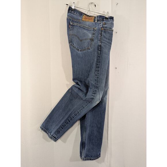 LEVI'S! "DISTRESSED" RELAXED FIT 505 PERFECT FADE STRAIGHT LEG JEANS! SZ 36X32 - Picture 5 of 10